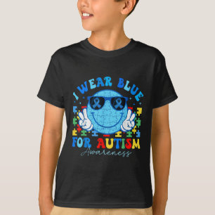 T-shirt Je Porte Du Bleu Pour Le Mois De Sensibilisation s