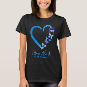 T-shirt Je Porte Du Bleu Pour Le Papillon Coeur Sensibilis