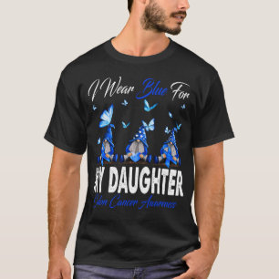 T-shirt Je Porte Du Bleu Pour MA FILLE Colon Sensibilisati