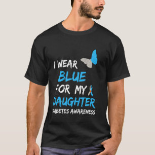 T-shirt Je Porte Du Bleu Pour Ma Fille Diabète Sensibilisa