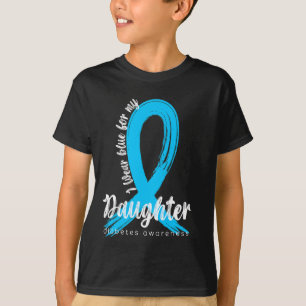 T-shirt Je Porte Du Bleu Pour Ma Fille Diabète Sensibilisa