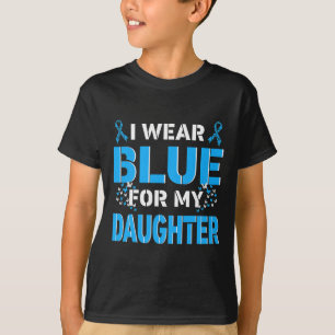 T-shirt Je Porte Du Bleu Pour Ma Fille Diabète Sensibilisa