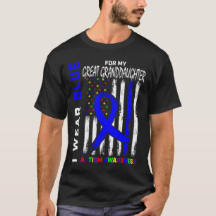 T-shirt Je Porte Du Bleu Pour Ma Grande Petite-Fille Autis