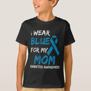 T-shirt Je Porte Du Bleu Pour Ma Mère Diabète Sensibilisat
