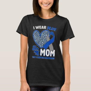 T-shirt Je Porte Du Bleu Pour Ma Mère Le Ruban Sensibilisa