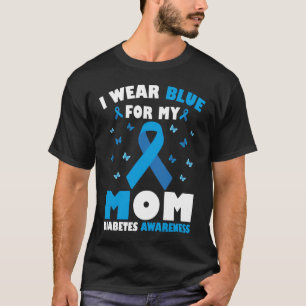 T-shirt Je Porte Du Bleu Pour Ma Mère Sensibilisation Au D