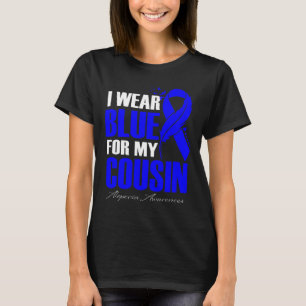 T-shirt Je Porte Du Bleu Pour Ma Plumes Cousin Alopecia