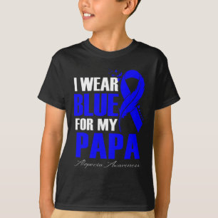 T-shirt Je Porte Du Bleu Pour Ma Plumes Papa Alopecia