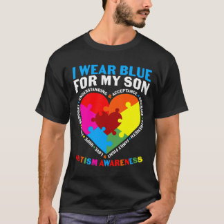 T-shirt Je Porte Du Bleu Pour Ma Sensibilisation sur l'aut