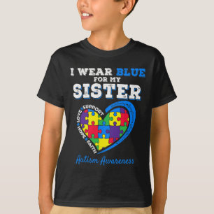 T-shirt Je Porte Du Bleu Pour Ma Soeur Sensibilisation sur
