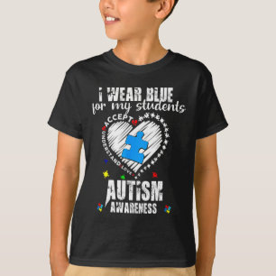 T-shirt Je Porte Du Bleu Pour Mes Étudiants Sensibilisatio