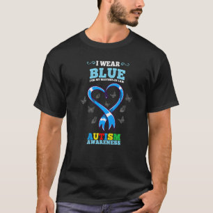 T-shirt Je porte du bleu pour mon beau-frère pour la sensi