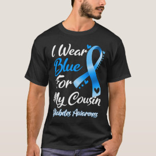 T-shirt Je Porte Du Bleu Pour Mon Cousin Diabète Sensibili
