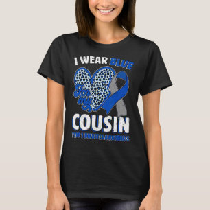 T-shirt Je Porte Du Bleu Pour Mon Cousin Diabète Sensibili