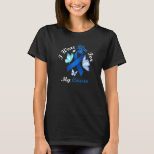 T-shirt Je Porte Du Bleu Pour Mon Cousin Papillon Diabète