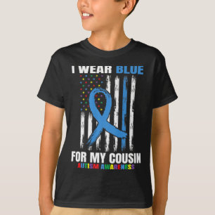 T-shirt Je Porte Du Bleu Pour Mon Cousin Sensibilisation s