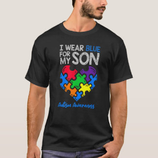 T-shirt Je Porte Du Bleu Pour Mon Fils Jour De Sensibilisa