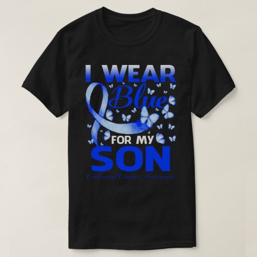 T-shirt Je Porte Du Bleu Pour Mon FILS Sensibilisation au (Design devant)