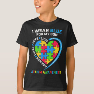 T-shirt Je Porte Du Bleu Pour Mon Fils Sensibilisation sur