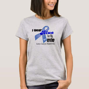T-shirt Je Porte Du Bleu Pour Mon Frère Colon Cancer