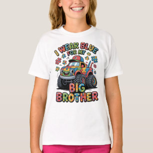 T-shirt Je porte du bleu pour mon grand frère Sensibilisat