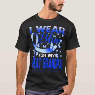 T-shirt Je Porte Du Bleu Pour Mon GRAND GRANDPA Colon Canc