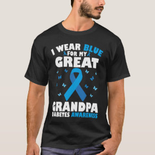 T-shirt Je Porte Du Bleu Pour Mon Grand-Père Diabète De Ty