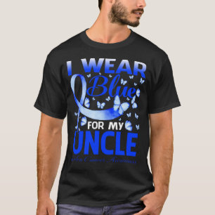 T-shirt Je Porte Du Bleu Pour Mon ONCLE Colon Cancer Sensi