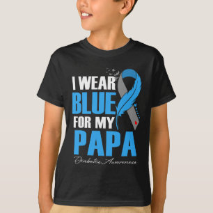 T-shirt Je Porte Du Bleu Pour Mon Papa Diabète Sensibilisa