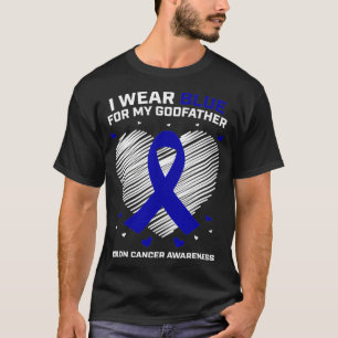 T-shirt Je Porte Du Bleu Pour Mon Parrain Colon Cancer Awa