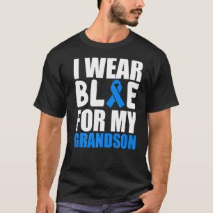 T-shirt Je Porte Du Bleu Pour Mon Petit-Fils Sensibilisati