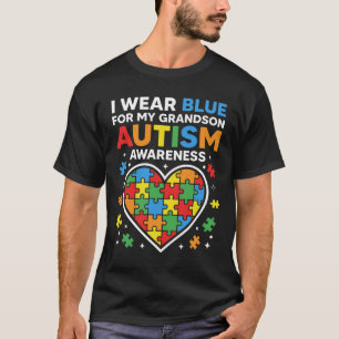 T-shirt Je porte du bleu pour mon petit-fils Sensibilisati
