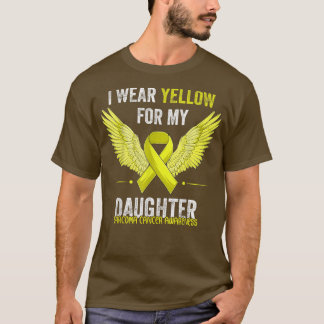 T-shirt Je Porte Du Jaune À Ma Fille Sarcoma Cancer Aware