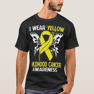 T-shirt Je Porte Du Jaune Pour La Sensibilisation Au CANCE