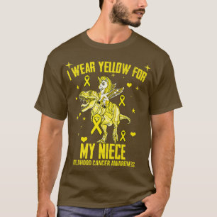 T-shirt Je Porte Du Jaune Pour Ma Nièce Children Cancer Aw