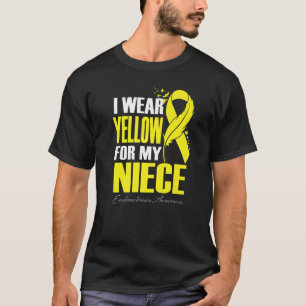 T-shirt Je Porte Du Jaune Pour Ma Sensibilisation À L'Endo