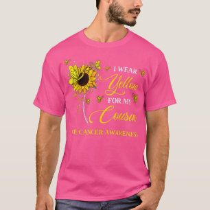 T-shirt Je Porte Du Jaune Pour Ma Sensibilisation Au Cance