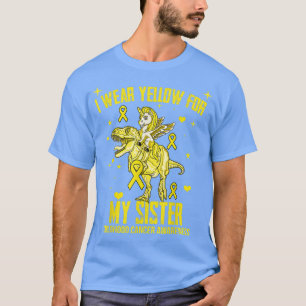 T-shirt Je Porte Du Jaune Pour Ma Soeur Cancer De L'Enfanc