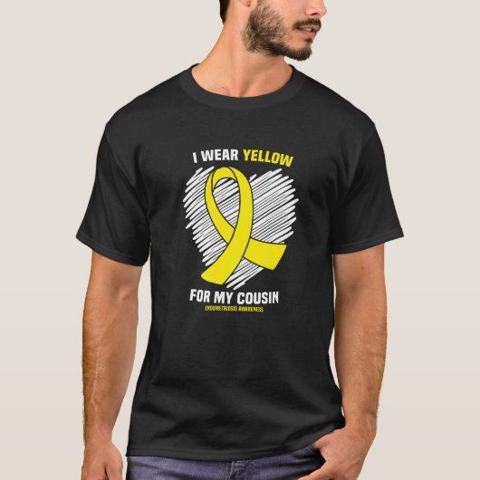 T-shirt Je Porte Du Jaune Pour Mes Lauréats D'Endometriose (Devant)