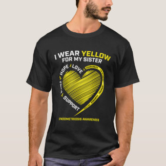 T-shirt Je Porte Du Jaune Pour Mes Soeurs Cadeaux Endometr