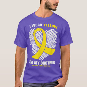 T-shirt Je Porte Du Jaune Pour Mon Frère Cancer De L'Enfan