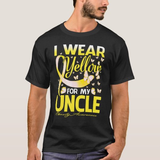 T-shirt Je Porte Du Jaune Pour Mon Oncle Sensibilisation À (Devant)