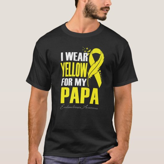 T-shirt Je Porte Du Jaune Pour Mon Papa Endometriose Sensi (Devant)