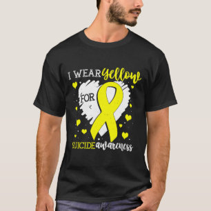 T-shirt Je Porte Du Jaune Pour Sensibilisation Au Suicide