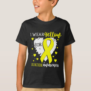 T-shirt Je Porte Du Jaune Pour Sensibilisation Au Suicide