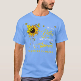 T-shirt Je Porte Du Jaune Pour Sensibiliser Les Os Au Canc