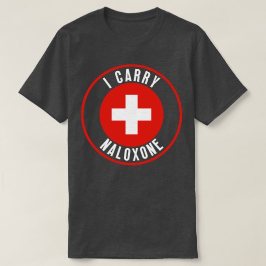 T-shirt Je porte du naloxone 18 (Design devant)