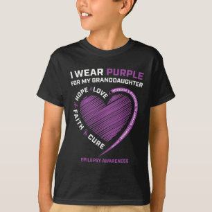 T-shirt Je Porte Du Purple Pour Mon Grand-Fille Epilepsy A