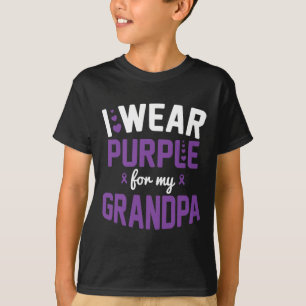 T-shirt Je Porte Du Purple Pour Mon Grand-Père Septembre H
