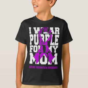 T-shirt Je Porte Du Purple Pour Mon Mère Suicide Preventio
